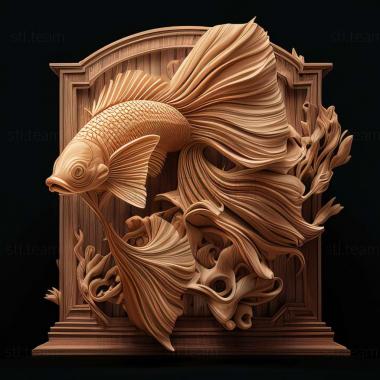 3D модель Кисть хвіст бійцівська риба риба (STL)